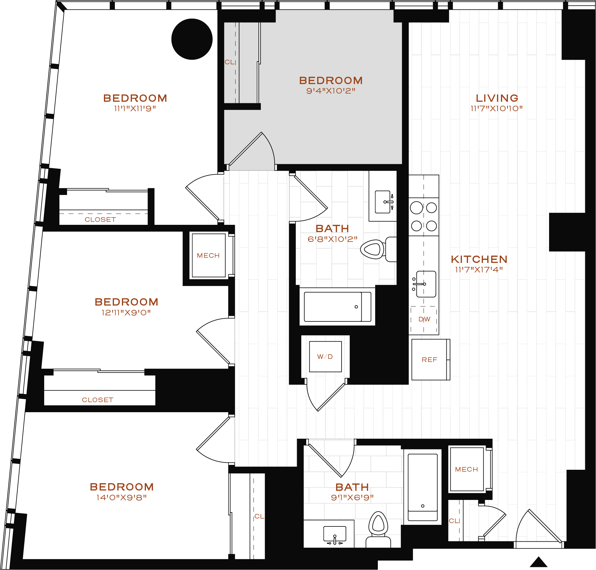Rendering of the Co-Living LT-02 Bedroom 4 Floor Plan